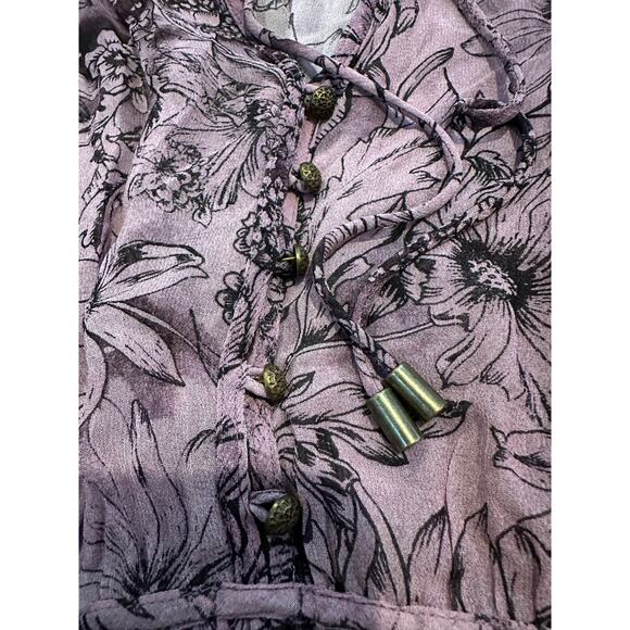 Anthropologie Women’s Sheer Floral Blouse – Light Purple – Size XL – Boho Chic - Picture 3 of 8
